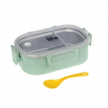 FOOD CONTAINERS WITH PARTITION 900ML (GREEN COLOR)