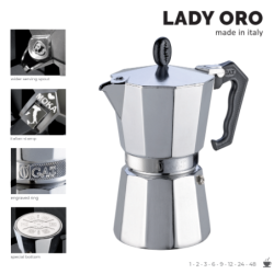 ESPRESSO MOKA MAKER LADY ORO 2 CUPS INOX 