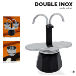 ESPRESSO MOKA DOUBLE 2 CUPS INOX-BLACK 