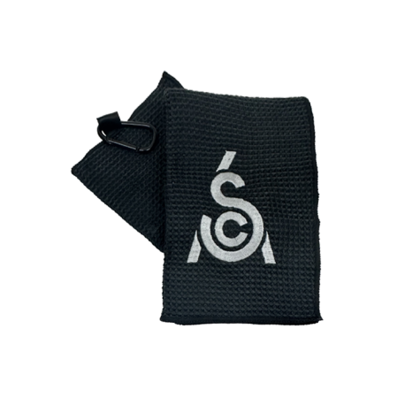 WAFFLE GOLF TOWEL SCA BLACK 